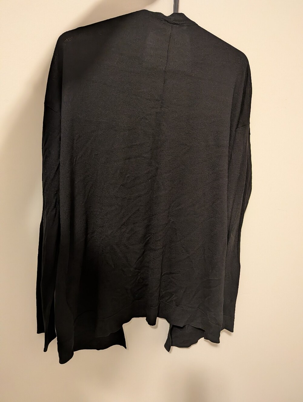 Black Open Front Sheer Cardigan - Picture 3 of 4